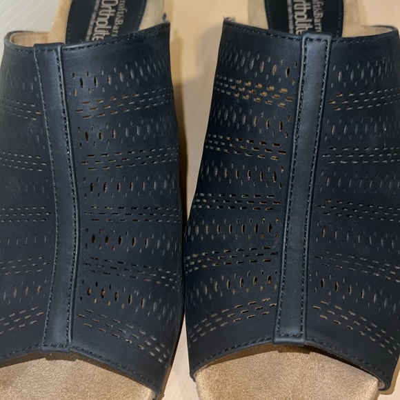 Croft & Barrow Ortholite Black Wedge Slide Sandals - Picture 7 of 15
